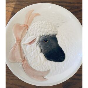 10” Sheep Lamb Plate Farm Animal Farmhouse Cottage Easter Spring RO Japan